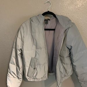 Silver puffy jackets. Size medium, new with tags.